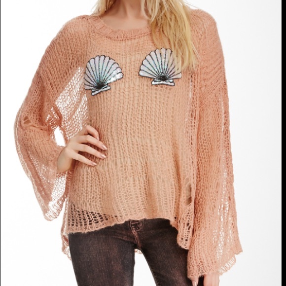 Wildfox White Label Shell Bra Lost Knit Sweater - Picture 2 of 13